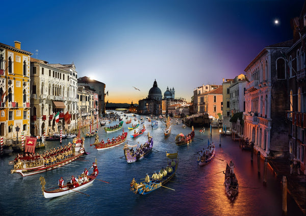 Stephen Wilkes Puzzle Regata Storica, Venice, Day to Night™ - 4DPuzz - 4DPuzz