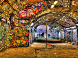 Urban Art Graffiti - Banksy Tunnel - 4D Puzzle | 4D Cityscape - 4DPuzz